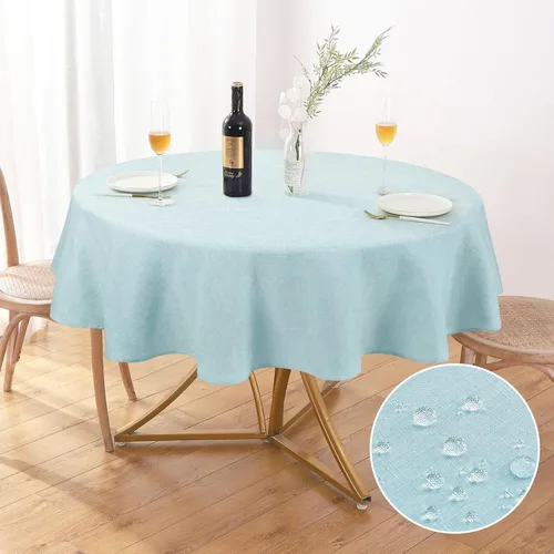 Miniatura 8 de AUSSPVOCT 2 manteles de lino texturizado para mesa rectangular, 52 x 70 pulgadas, mantel rectangular impermeable, lavable, tela para mesa