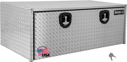 Miniatura 15 de Buyers Products 1705148 - Caja de camión de aluminio diamantado para debajo de la carrocería con pestillo de mango en T, 14 x 12 x 16 pulgadas