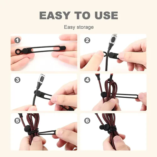 Miniatura 4 de Bridas de silicona para cables, organizador de cables de silicona, organizador de cables reutilizable, organizador de cables multiusos para viajes