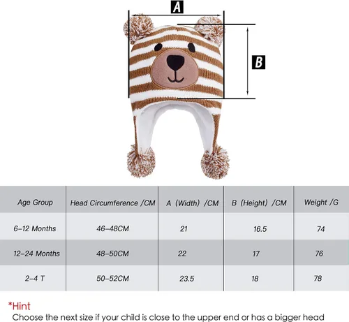 Miniatura 6 de LANGZHEN Gorro de invierno para niños pequeños gorro cálido con forro polar para bebés y niñas