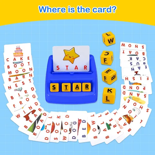 Miniatura 5 de Fenikso - Juego de combinación de letras, ortografía del alfabeto y lectura de palabras, reconocimiento de objetos y colores, juguete educativo