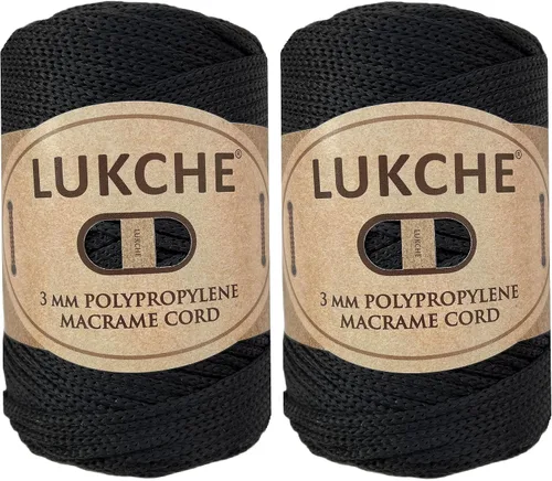 Miniatura 14 de Cordón de macramé de poliéster premium de 3 mm (134.72 metros), (250 g) 100% cuerda de macramé de polipropileno, hilo de crochet de macramé colorido