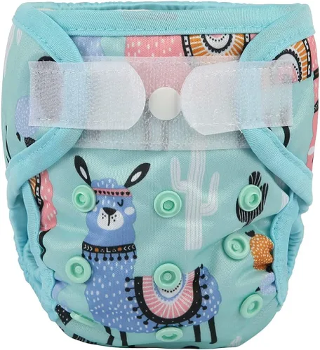 Pañal para recién nacido con broche y bucle, alpaca azul, talla 1 Alpacas Azules
