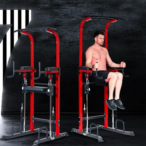 Miniatura 2 de Dland Power Tower - Estación de inmersión con barra de dominadas, equipo multifuncional de entrenamiento de altura ajustable para gimnasio en casa