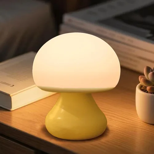 Vivilumens Luz nocturna de hongos para niños, control táctil regulable de 3 niveles, temporizador de apagado automático, silicona segura para bebés,