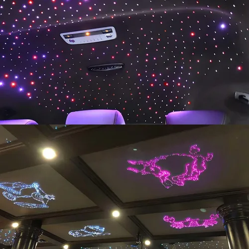 Miniatura 7 de AKEPO - Luces de fibra óptica de doble cabezal de 32 W de tamaño pequeño, 1100 piezas de fibras ópticas de 0.03 pulgadas en 13.1 pies+RGBW de fibra