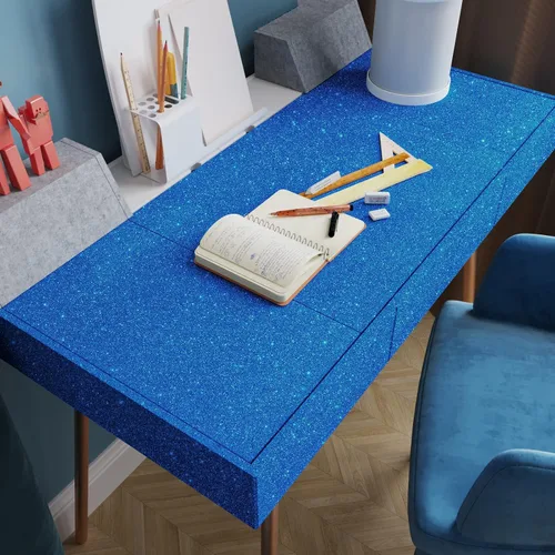 Miniatura 6 de VEELIKE Papel tapiz con purpurina azul para pegar y despegar, papel de contacto con purpurina para armarios, cajones, decoración de pared, 15.7 x