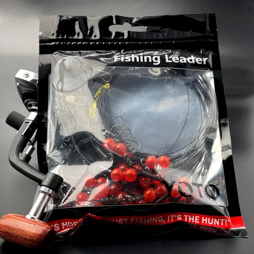 Miniatura 7 de YOTO Líderes de pesca, aparejo de aparejos de acero inoxidable con señuelo de aparejos giratorios a presión, líder de alambre de agua salada, líder
