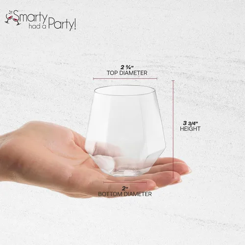 Miniatura 3 de Smarty Had A Party Copas de vino de 12 onzas, paquete de 64 copas de plástico transparente sin tallo, irrompibles y desechables para fiestas