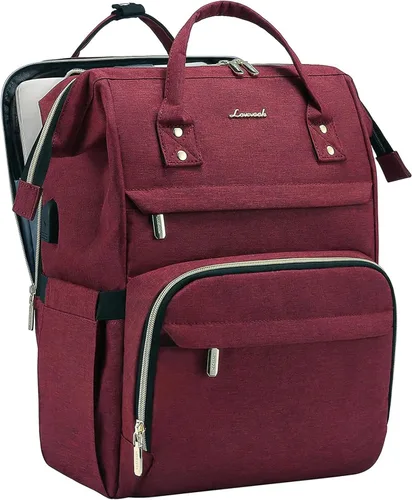 Miniatura 16 de LOVEVOOK Mochila para portátil de mujer, mochila de 15,6 pulgadas con cargador, mochila resistente al agua para profesores, mochila de trabajo