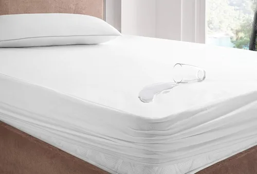 Miniatura 3 de YATAS BEDDING Microfit - Protector de colchón impermeable, sin vinilo, suave y duradero, lavable a máquina a 90°, color blanco