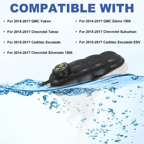 Miniatura 7 de Depósito de recuperación del tanque de desbordamiento del refrigerante del motor 603-973 con tapa compatible con GMC Chevrolet Cadillac 13502354