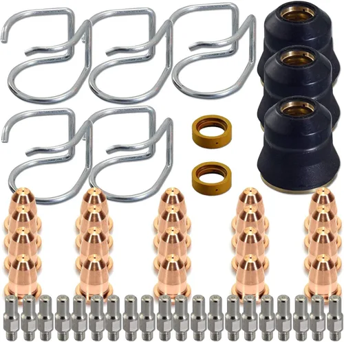 Miniatura 2 de 37 unids cortador de plasma antorcha S45 kit de accesorios PR0010 electrodos PD0116-08 puntas de boquilla guía espaciador tapa de retención difusor