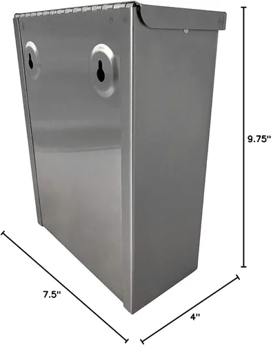 Miniatura 7 de S.A.C. SOCIALLY ACCEPTABLE CONTAINMENT Receptáculo para Servilletas Sanitarias, Montaje en Superficie, Acero, Medidas: 7 ½ " w x 9 3/4" H x 4" D