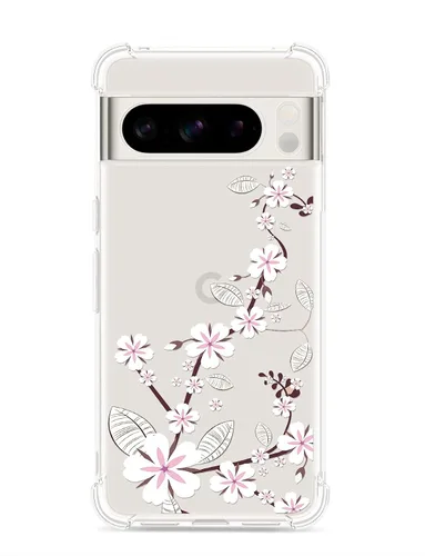 Miniatura 9 de Funda transparente floral para Pixel 8 Pro para mujeres/niñas, bonita funda de teléfono para Google Pixel 8 Pro, diseño de flores, delgada, suave