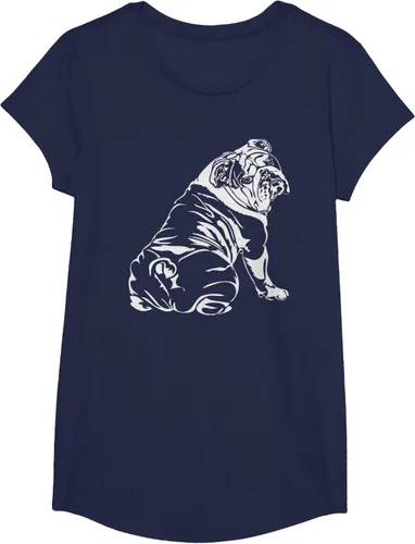 Miniatura 68 de Gracioso Bulldog Inglés playera perro Hund playera regalo, Azul (Heather blue)