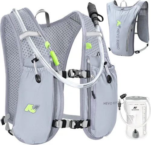 Miniatura 8 de N NEVO RHINO Chaleco para correr, chaleco de hidratación de 5 litros con vejiga de agua de 1.5 L, mochila de hidratación ligera para senderismo