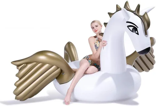 Miniatura 7 de Jasonwell Flotador inflable gigante de unicornio para piscina con válvulas rápidas y flotador inflable gigante de Pegaso de Jasonwell con válvulas