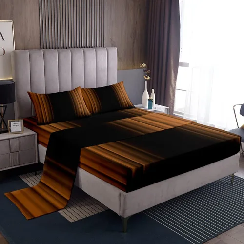 Miniatura 39 de Feelyou Juego de sábanas decorativas con ombre abstracto para niños y adolescentes, juego de sábanas rojas y negras de moda para dormitorio de niñas