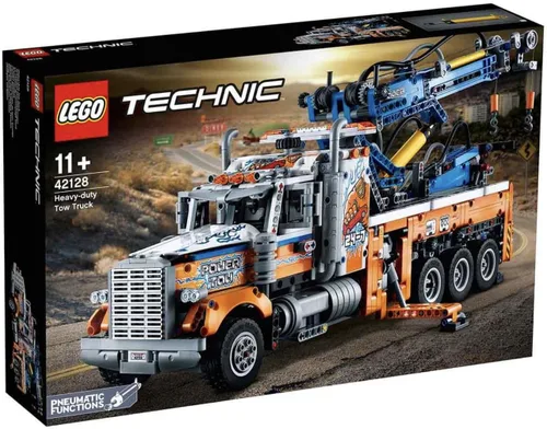 Lego 42128 Technic - Camión de remolque resistente con grúa de juguete para niños y niñas con funciones mecánicas, juego de construcción de modelos,