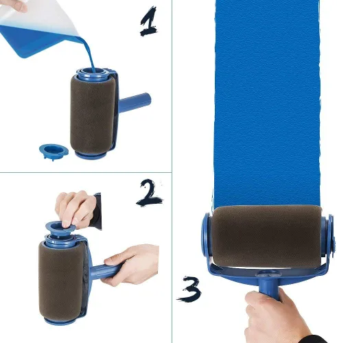 Miniatura 2 de TOURACE® Juego de 9 rodillos de pintura con varillas, rodillo de pintura Pro transforma tu habitación en pocos minutos, decora rápidamente
