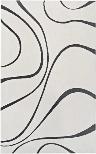 Miniatura 2 de Modway Therese - Alfombra abstracta de 5 x 8 pulgadas, diseño contemporáneo en marfil y carbón