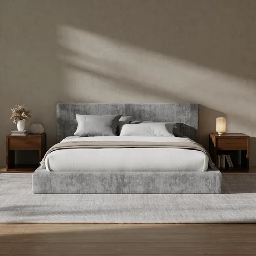 Miniatura 24 de RECCI Cloud - Base de cama Queen tapizada con cabecero, plataforma acolchada de espuma de 5 pulgadas, sin somier, fácil montaje (crema)