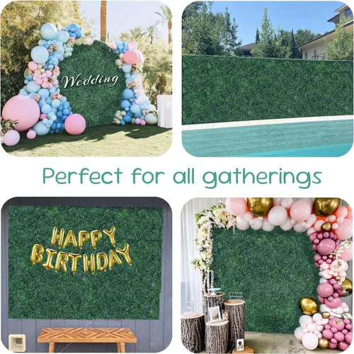 Miniatura 7 de HEDGE MAZE Paneles de pared de césped, 12 piezas de 20 x 20 pulgadas, pared verde con protección UV, paneles de boj de césped, fondo de pared verde
