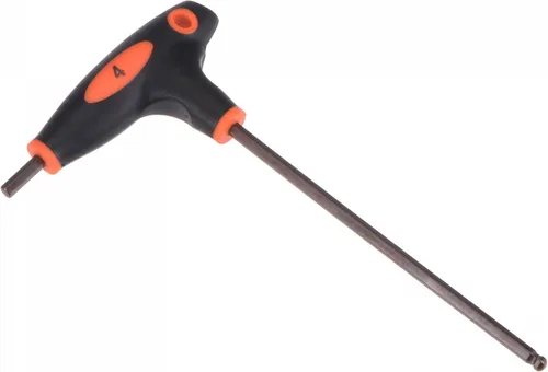 uxcell Llave inglesa con mango en T de llave hexagonal de extremo de bola de 0.157 in, acero métrico S2