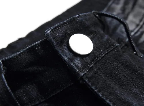 Miniatura 7 de DANT BULUN Jeans de motociclista para hombre, rasgados, ajustados, rectos y con cremallera Deco