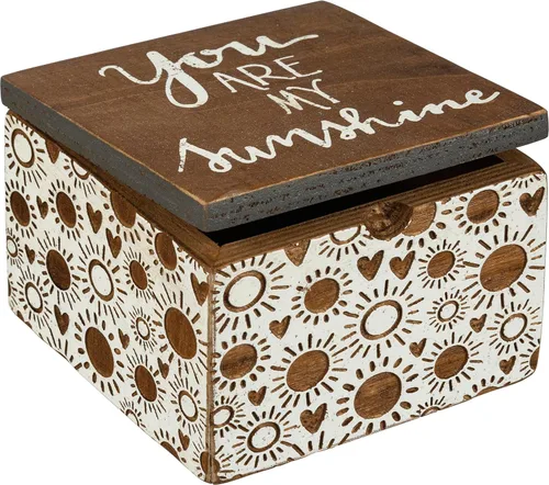 Primitives by Kathy Caja rústica de madera con bisagras, decoración para el hogar y la oficina, diseño de granja, decoraciones de escritorio y