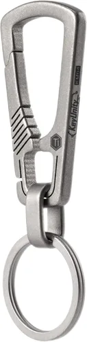 Miniatura 13 de Llavero con mosquetón de titanio KeyUnity, organizador EDC de liberación rápida con llavero Km16bk