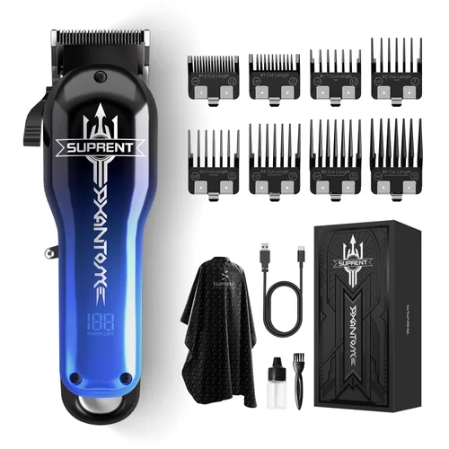 SUPRENT Cortapelos para hombres, juego de cortapelos inalámbricos con tipo C recargable, 7000 RPM potente cortadora de pelo