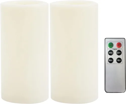 Miniatura 20 de CANDLE CHOICE Velas LED sin flama, impermeables, de pilas, para exteriores, con control remoto y temporizador, luz blanca parpadeante de resina