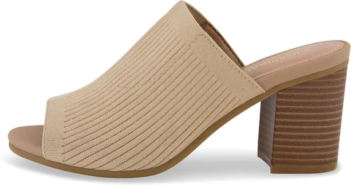 Miniatura 2 de CUSHIONAIRE Sandalias de tacón de punto Nima para mujer + espuma viscoelástica, anchos disponibles