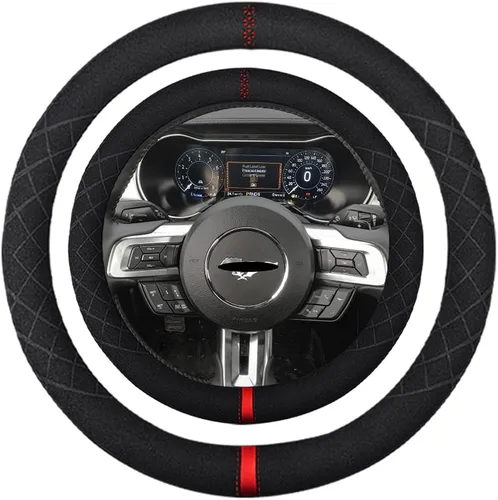 Miniatura 32 de Funda de volante de ante K LAKEY, compatible con Dodge Avenger Grand Caravan Challenger Charger, cubierta de volante deportiva antideslizante