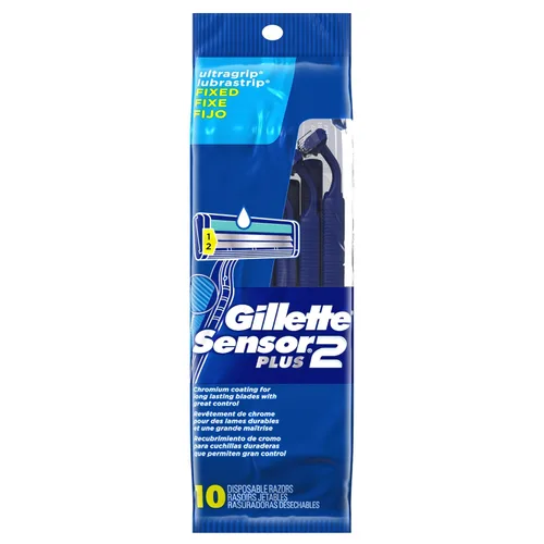 Miniatura 4 de Gillette Sensor2 - Cabeza giratoria + maquinillas de afeitar desechables Lubrastrip para hombre, 12