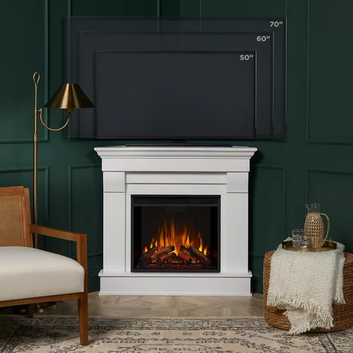 Miniatura 6 de Real Flame Chateau - Chimenea eléctrica esquinera de 41 pulgadas con repisa para sala de estar o dormitorio, calentador de inserto reemplazable