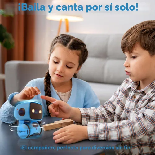 Miniatura 4 de Contixo R1 Juguete robot para niños, robots inteligentes interactivos azules con control de voz, que hablan, bailan, aprenden, sensor táctil