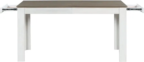 Miniatura 9 de Juego de mesa de comedor de madera de 7 piezas, mesa extensible multifuncional con hojas de 12 pulgadas y 2 cajones, 6 sillas de comedor con cojín