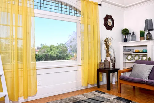 Miniatura 3 de All American Collection - cortinas Doli transparentes, 2 unidades Amarillo mostaza