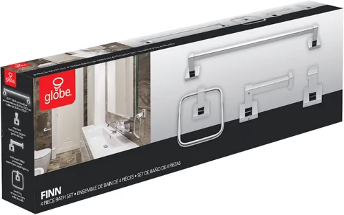 Miniatura 8 de Globe Electric 51368 Finn - Juego de baño, cromo pulido
