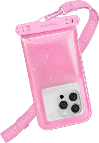 VELVET CAVIAR Funda impermeable para teléfono con cordón, funda flotante IP68 para iPhone y todos los teléfonos, bolsa seca para esnórquel, playa,