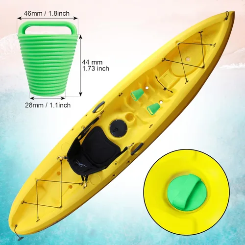 Miniatura 2 de Kit de 8 tapones para kayak, tapones de goma termoplástica, orificios de drenaje, tapón con mango Verde afortunado-8piezas-Large