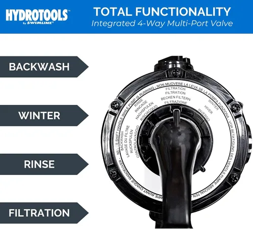 Miniatura 5 de SWIMLINE HYDROTOOLS Sistema completo de filtro de arena, tanque de 12 pulgadas, para piscinas sobre el suelo de hasta 8,000 galones, bomba de una