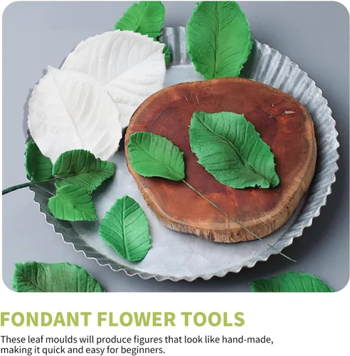 Miniatura 4 de KALAIEN Molde de pasta de goma de pétalo de hoja de pétalos de azúcar, herramientas de artesanía de rosa, vetas dobles Rose Petal