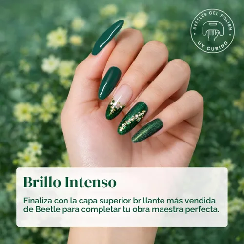 Miniatura 3 de Beetles - Juego Carnival Evergreen de 6 esmaltes de uñas de gel con purpurina, kit de 6 piezas con lámpara de remojo, aguacate, diseño de arte