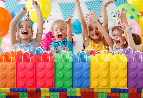 Miniatura 4 de YOTNUS Bloque de construcción, bolsas de regalo con papel de seda, pequeñas bolsas de regalo con asas, para bloques de construcción, suministros