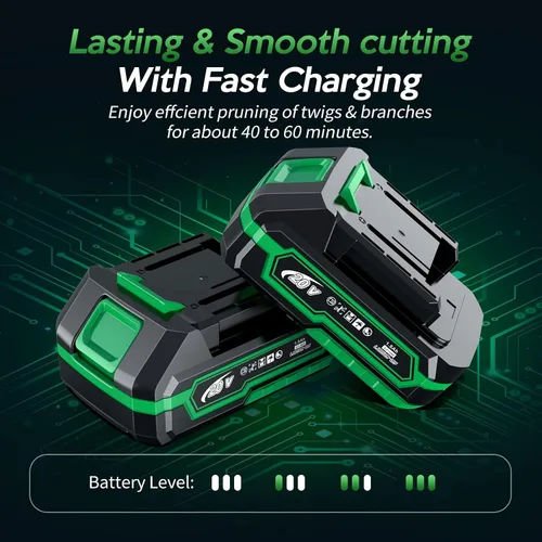 Miniatura 3 de Mini motosierra eléctrica portátil de 6 pulgadas inalámbrica con 2 baterías y un estuche de transporte, de mano para ramas de árbol, patio, hogar