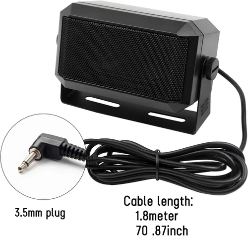 Miniatura 4 de Altavoz rectangular de comunicaciones externas para radioaficionado o CB y escáneres, 5 vatios, color negro